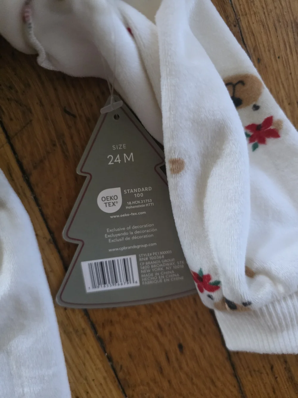 chick pea Cream Two-Piece Pajama Set with Pink Headband